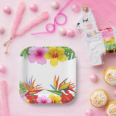 パーティーカスタム熱帯花ハイビスカス ペーパープレート (パーティー)