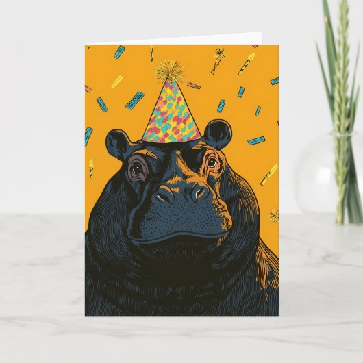 パーティーカバ誕生日カード カード (正面)