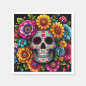 パーティーカラフルスカルナプキン！ スタンダードカクテルナプキン (正面)