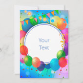 パーティーカラフルバルーン 招待状 (裏面)