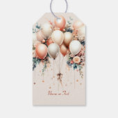 パーティーカラフルホワイトピーチフローラバルーンエレガント ギフトタグ (裏面)