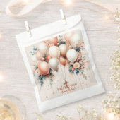 パーティーカラフルホワイトピーチフローラバルーンエレガント フェイバーバッグ (クリップ留めされた状態)