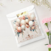 パーティーカラフルホワイトピーチフローラバルーンエレガント フェイバーバッグ (封をした状態)