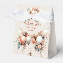 パーティーカラフルホワイトピーチフローラバルーン フェイバーボックス