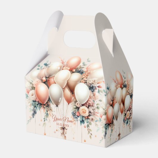 パーティーカラフルホワイトピーチフローラバルーン フェイバーボックス (裏面サイド)