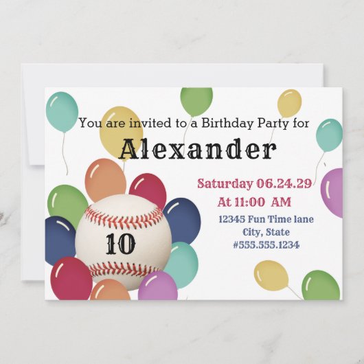 パーティーカラフル球野球スポーツ誕生日 (正面)