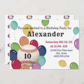 パーティーカラフル球野球スポーツ誕生日 (正面/裏面)