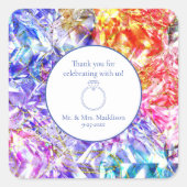 パーティーカラーダイヤモンド結晶結婚宝石 スクエアシール (正面)