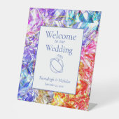 パーティーカラーダイヤモンド結晶結婚宝石 台座サイン (正面)