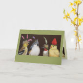 パーティーカードの鳥 カード (黄色い花)