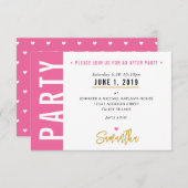 パーティーカード 可愛い きれいな ピンク 白 ハート ゴールド 出欠カード (正面/裏面)