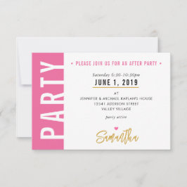 パーティーカード 可愛い ピンク 白 ハート ゴールド 出欠カード