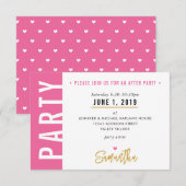 パーティーカード 可愛い ピンク 白 ハート ゴールド 出欠カード (正面/裏面)