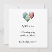 パーティーガールの誕生日パーティー招待状 招待状 (裏面)