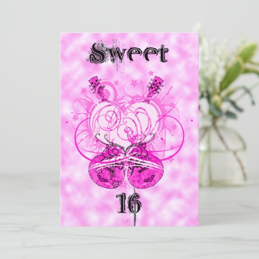 パーティーガールスウィート16誕生日招待状 招待状 (スタンド正面)