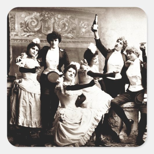 パーティーガールズヴィンテージプリント スクエアシール (正面)