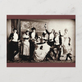 パーティーガールズヴィンテージプリント ポストカード