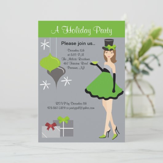 パーティーガールホかわいらしリデーパーティ招待状 招待状 (スタンド正面)