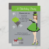 パーティーガールホかわいらしリデーパーティ招待状 招待状 (正面/裏面)