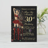 パーティーガール誕生日 招待状 (スタンド正面)