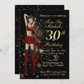 パーティーガール誕生日 招待状 (正面/裏面)