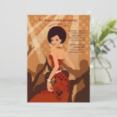 パーティーガール（アフリカ系アメリカ人）招待状 招待状 (スタンド正面)