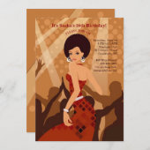 パーティーガール（アフリカ系アメリカ人）招待状 招待状 (正面/裏面)