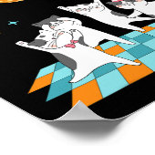 パーティーキャッツ踊りアンダーDisco Ball ポスター (角)