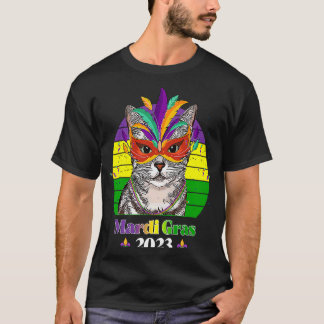 パーティーキャットマスクビーズ マルディグラ 2023 10 Tシャツ