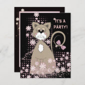 パーティーキャット招待状 招待状 (正面/裏面)