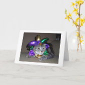 **パーティーキャット**サンパトリックの日を楽しそうに言いたい カード (黄色い花)