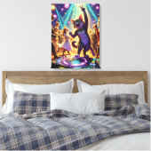 パーティーキャットDJ Leading the Ultimate Dance Floor Bash キャンバスプリント (インサイチュ (寝室))