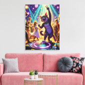 パーティーキャットDJ Leading the Ultimate Dance Floor Bash キャンバスプリント (インサイチュ (リビング))