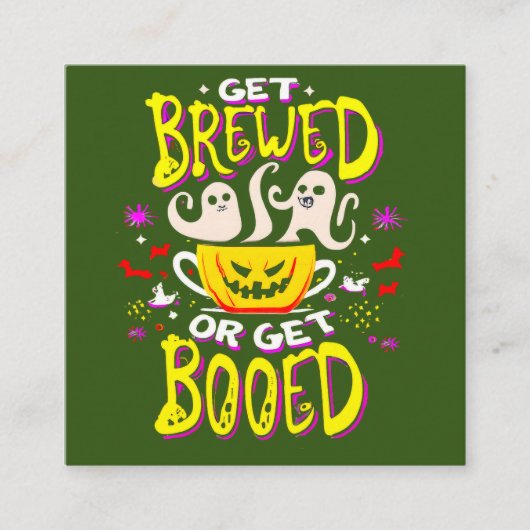 パーティーギフトの面白いハロウィーンコーヒー中毒者 スクエア名刺 (正面)