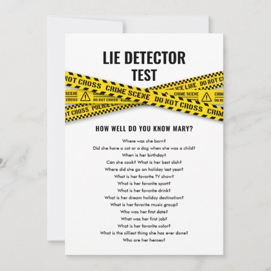 パーティークイズ警察パーティーと現場テープ 招待状 (正面)