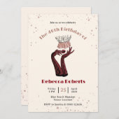 パーティークイーンウーマレディファッショニスタ誕生日 招待状 (正面/裏面)