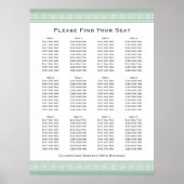 パーティークラシックシーティングプラン12テーブルグリーン ポスター (正面)