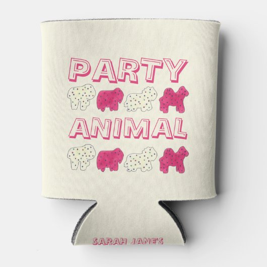 パーティークラッカークッキーサーカス動物園誕生日 缶クーラー (正面)