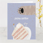 パーティークラッシャー誕生日猫折りグリーティングカード カード (黄色い花)