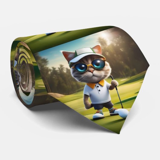 「パーティークールタイム:猫のゴルフスイング!」 ネクタイ (ロール)