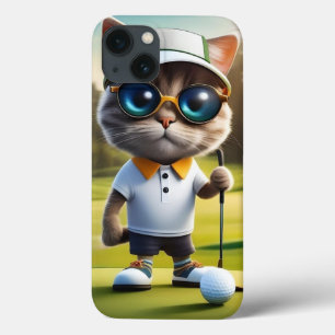 「パーティークールタイム：猫のゴルフスイング！」 iPhone 13ケース