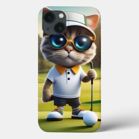 「パーティークールタイム:猫のゴルフスイング!」 Case-Mate iPhoneケース (裏面)