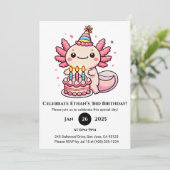 パーティーケーキアクソロトル誕生日 招待状 (スタンド正面)