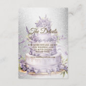 パーティーケーキラベンダーフローラエレガントな結婚式 エンクロージャーカード (正面)