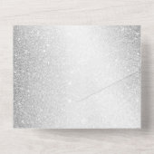 パーティーケーキラベンダーフローラエレガントな結婚式 オールインワン招待状 (裏面)