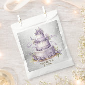 パーティーケーキラベンダーフローラ水彩エレガント フェイバーバッグ (クリップ留めされた状態)