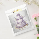 パーティーケーキラベンダーフローラ水彩エレガント フェイバーバッグ (封をした状態)