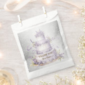 パーティーケーキラベンダーフローラ水彩エレガント フェイバーバッグ (クリップ留めされた状態)