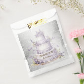 パーティーケーキラベンダーフローラ水彩エレガント フェイバーバッグ (封をした状態)