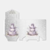 パーティーケーキラベンダーフローラ水彩エレガント フェイバーボックス (折り畳みなし)